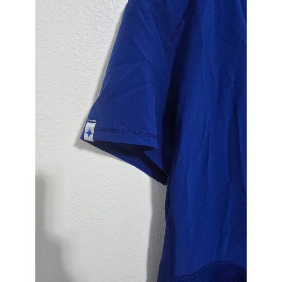 Scrubstar Women's Performance Notch Neck Top in Electric Blue Size Medium - Picture 10 of 11